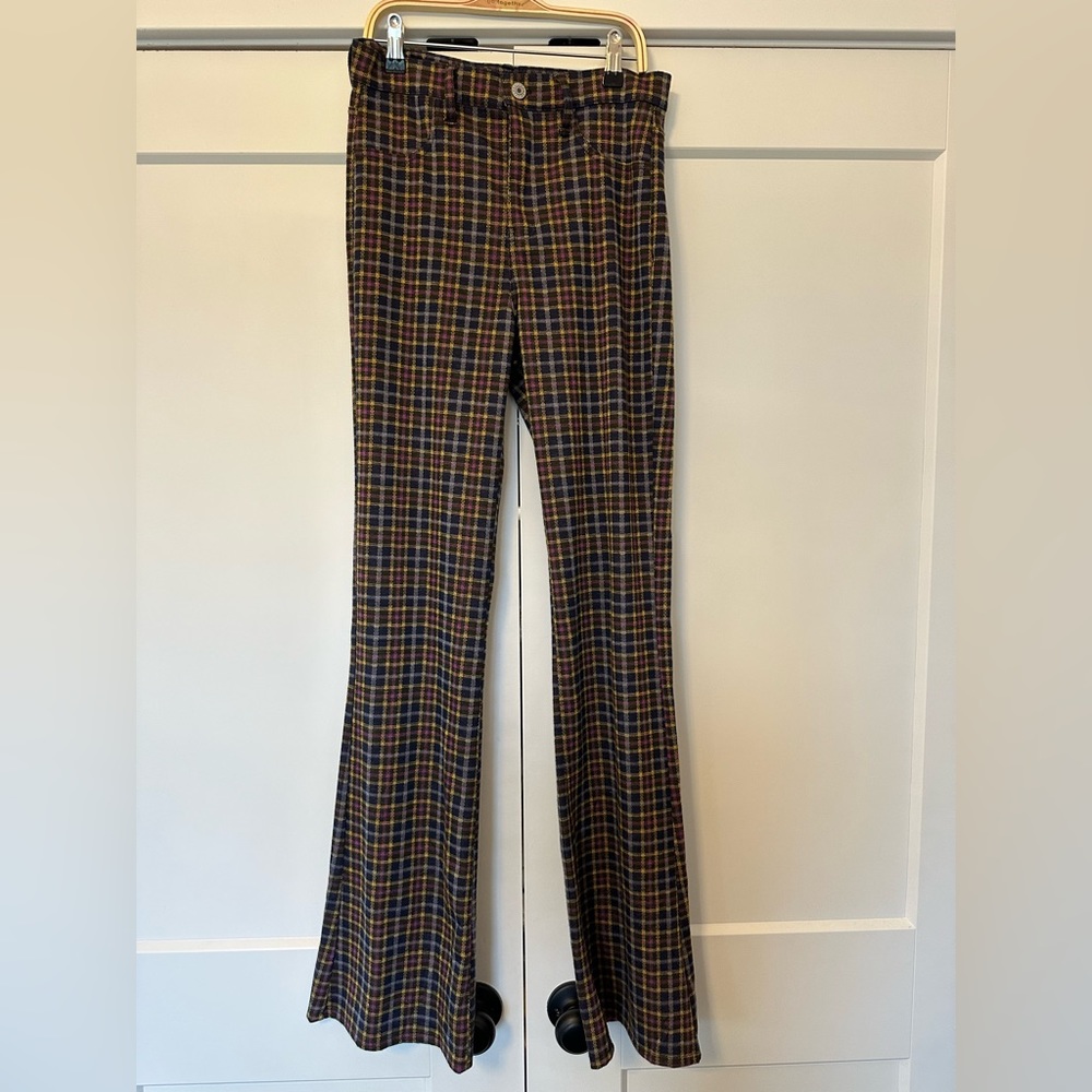 American Eagle Plaid Flare Pants size 4 Tall